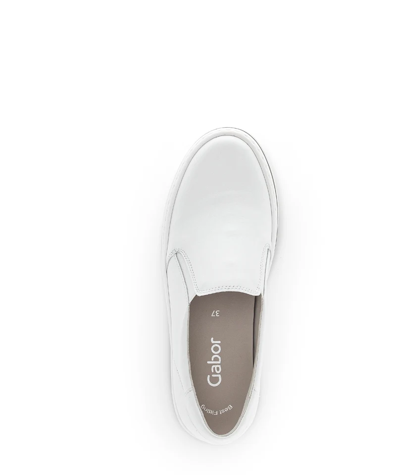 Sneakers blanches en cuir lisse
