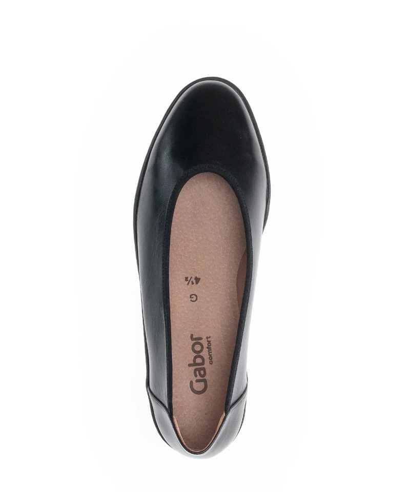 Ballerines noires en cuir lisse