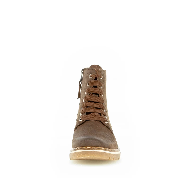 Bottines à lacets marron en cuir