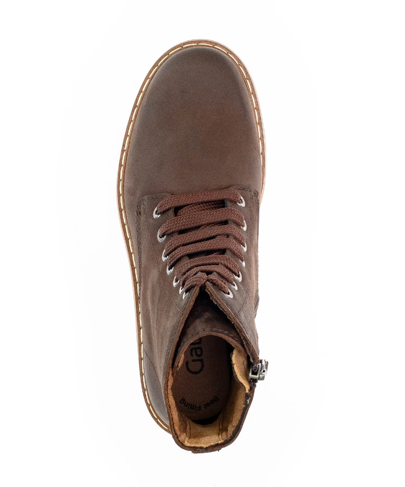Bottines à lacets marron en cuir