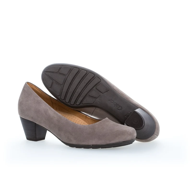 Escarpins taupe en cuir