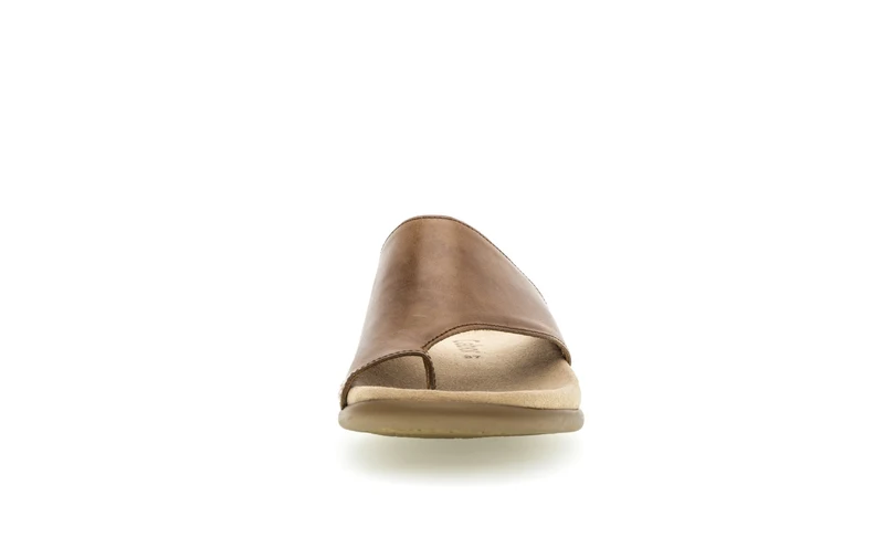 Sandales cognac en cuir lisse