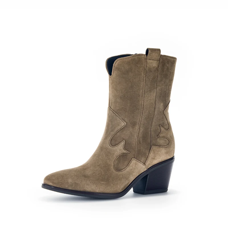 Bottines mid taupe en velours