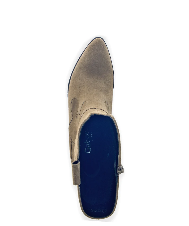 Bottines mid taupe en velours