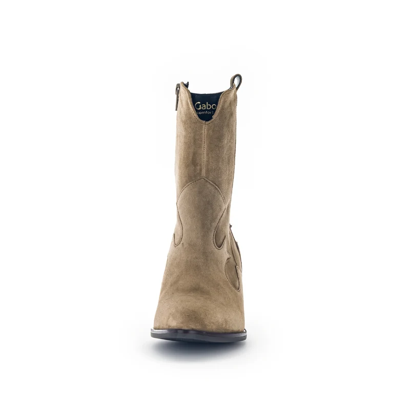 Bottines mid taupe en velours