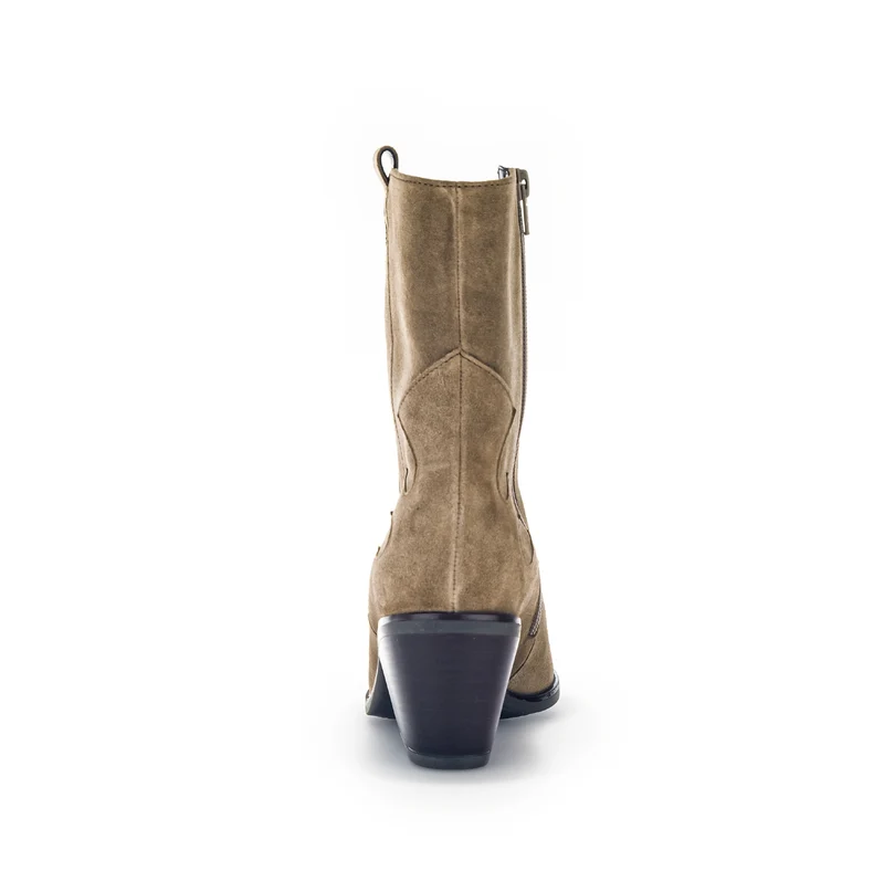 Bottines mid taupe en velours