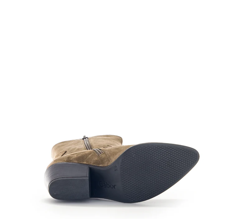 Bottines mid taupe en velours