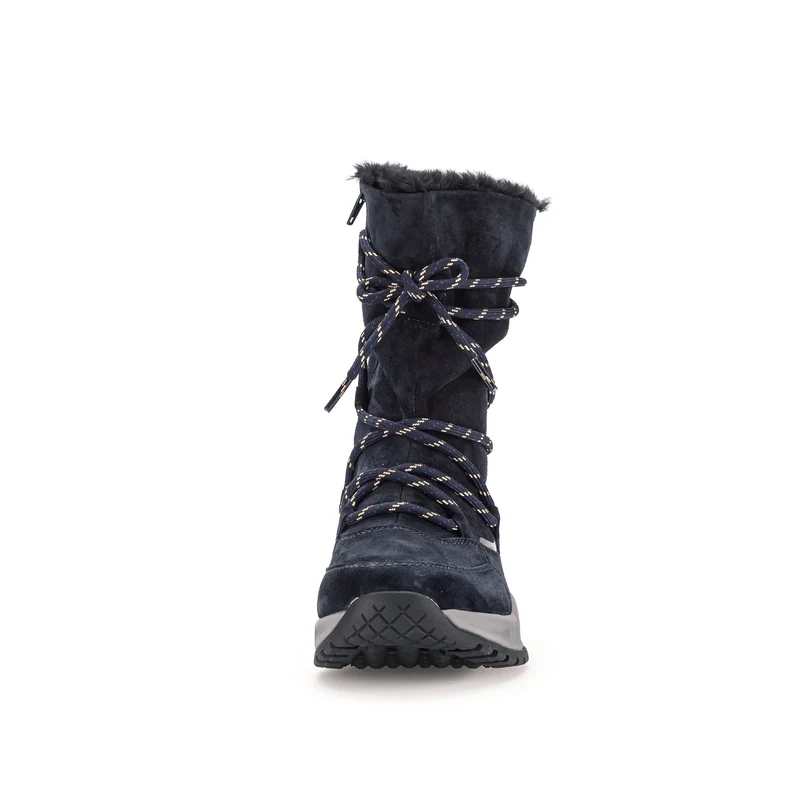Bottines mid marine en velours