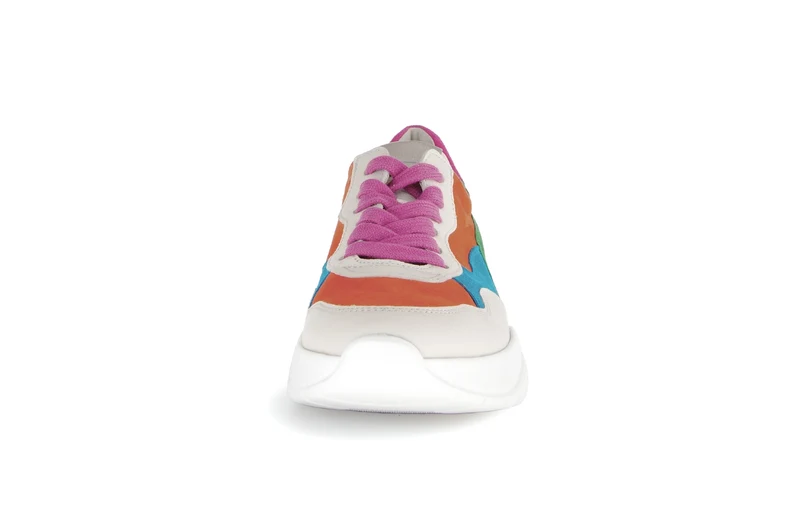 Baskets beiges en cuir imprimé