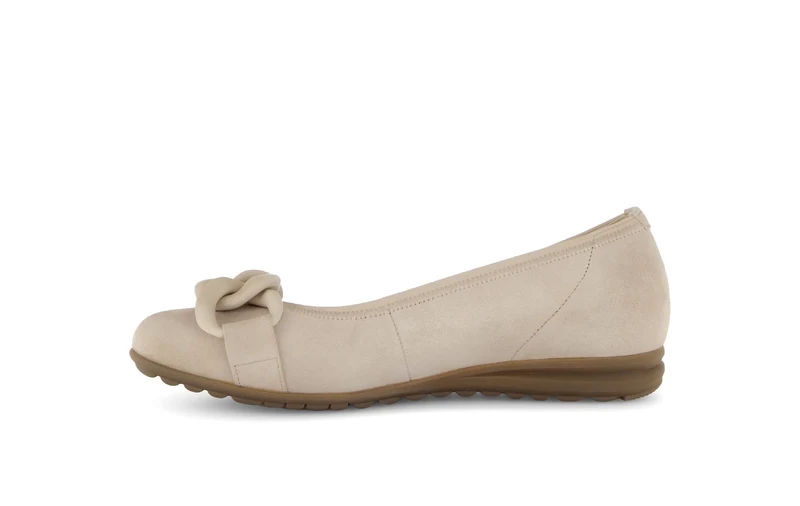 Ballerines beiges en cuir nubuck