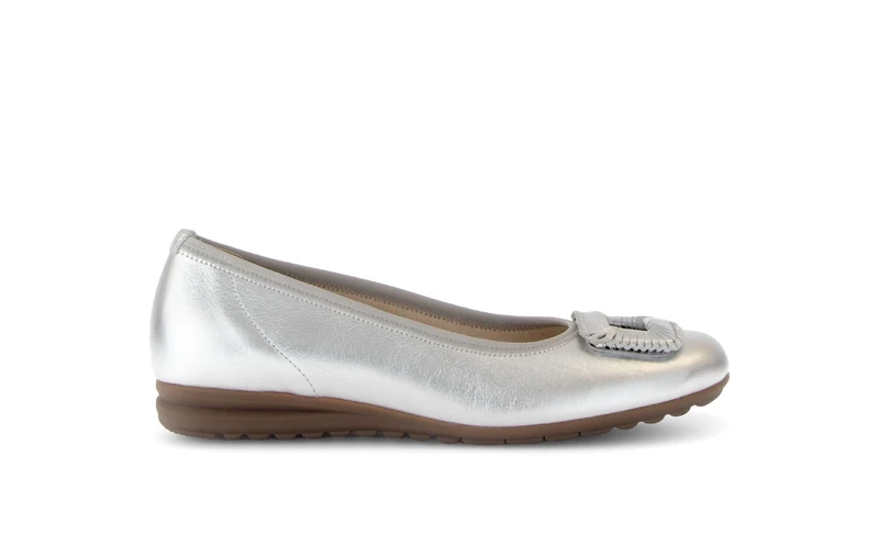 Ballerines métalliques en cuir lisse