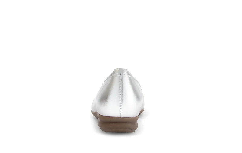Ballerines métalliques en cuir lisse