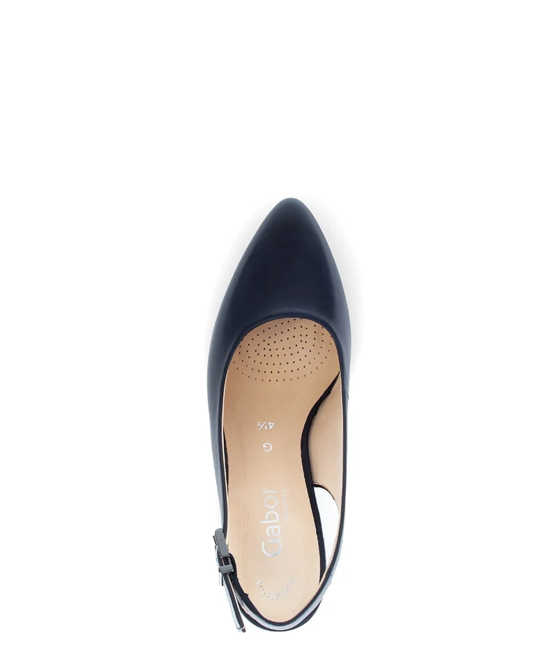 Brides Arrières bleues en cuir lisse