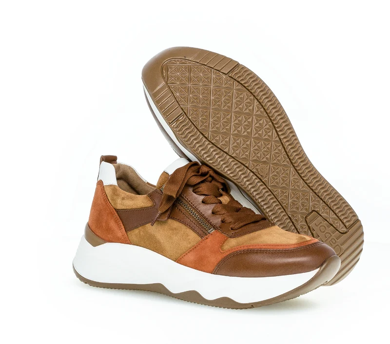 Baskets marron en cuir lisse
