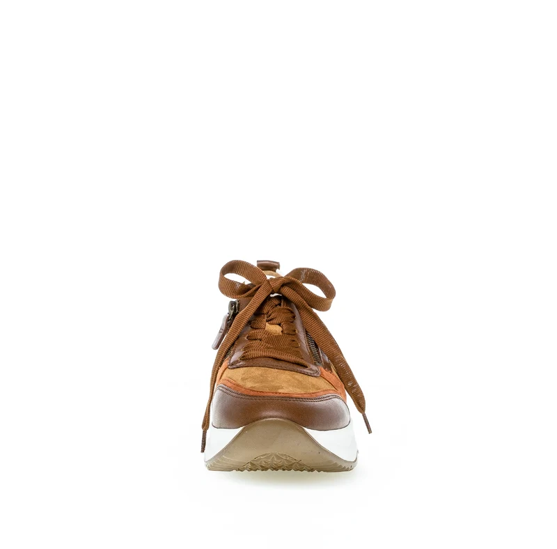 Baskets marron en cuir lisse