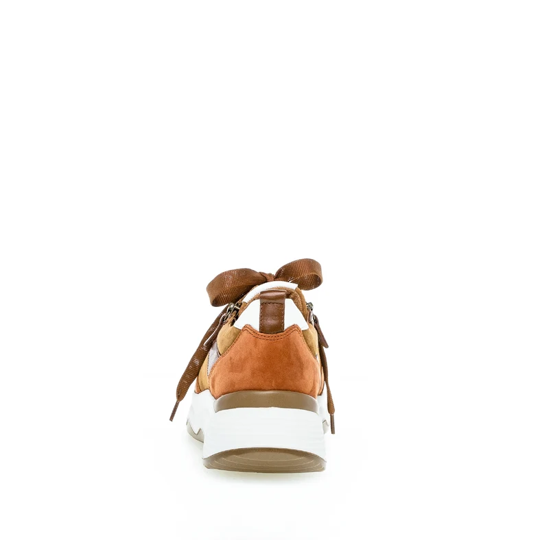 Baskets marron en cuir lisse