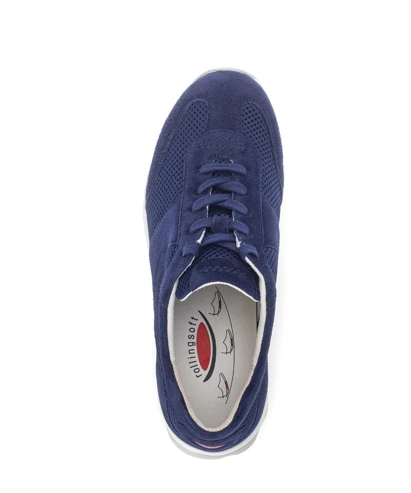 Baskets bleues en Nubuck et Textile