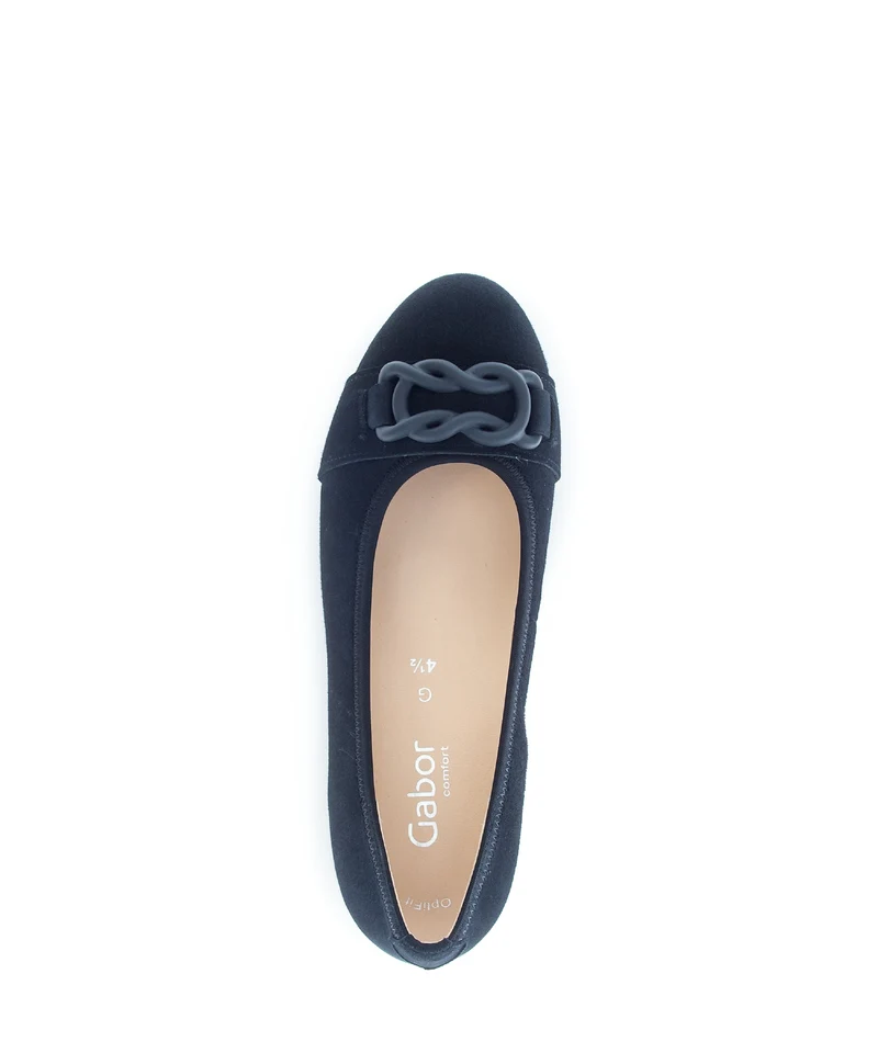 Ballerines bleues en cuir velours