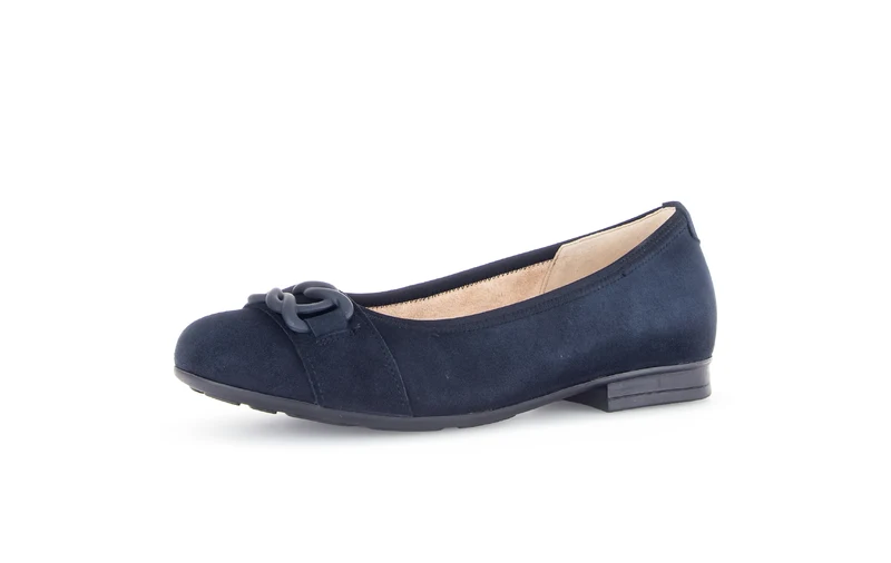 Ballerines bleues en cuir velours