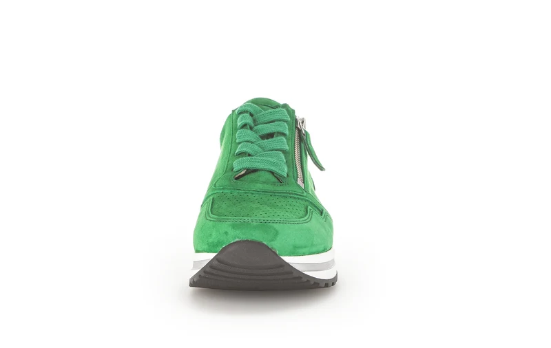 Baskets vertes en cuir velours