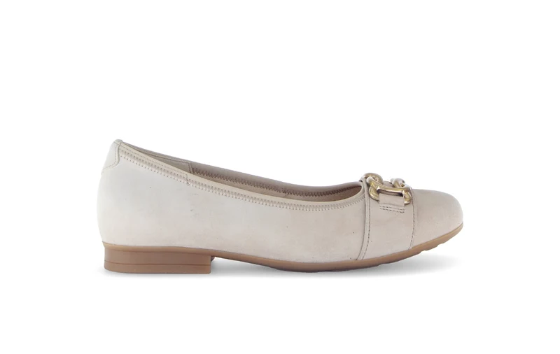 Ballerines beiges en cuir velours