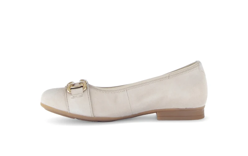 Ballerines beiges en cuir velours