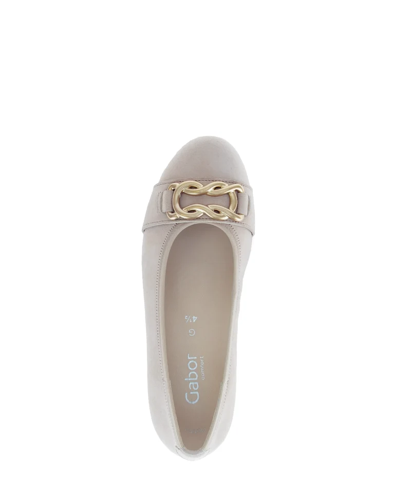 Ballerines beiges en cuir velours