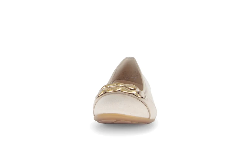 Ballerines beiges en cuir velours