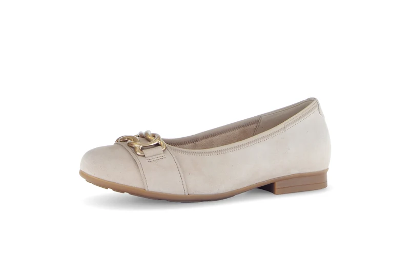 Ballerines beiges en cuir velours