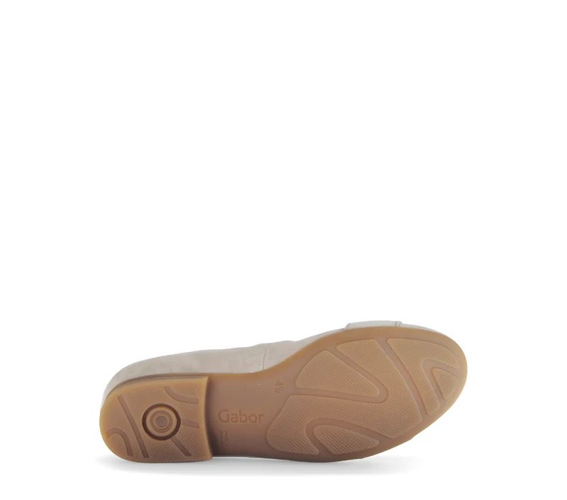 Ballerines beiges en cuir velours