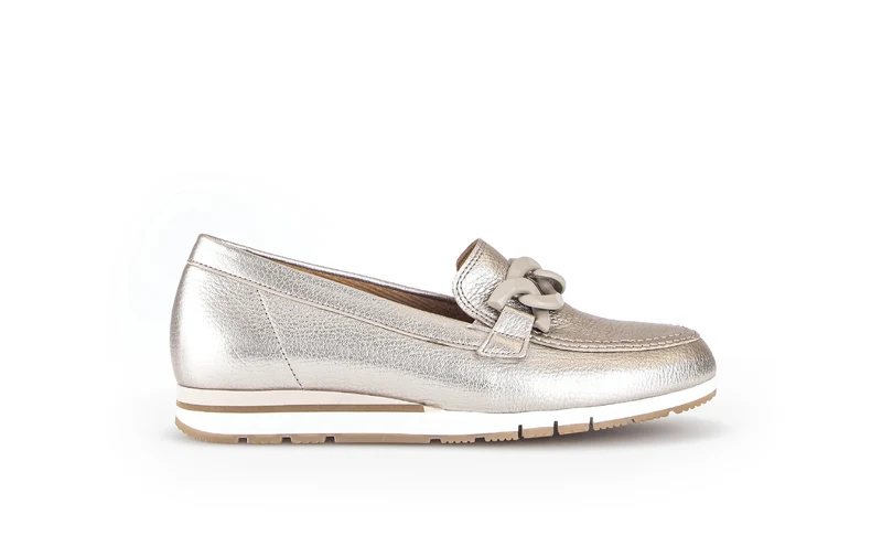 Ballerines dorées en cuir métallisé