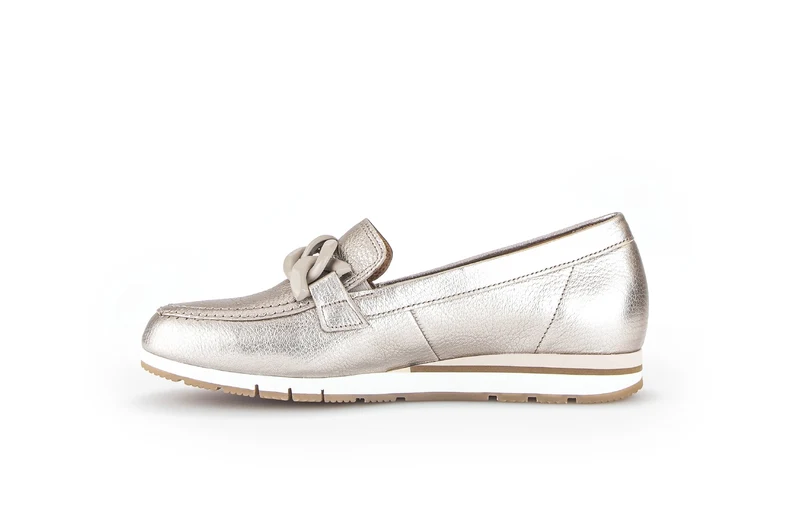 Ballerines dorées en cuir métallisé