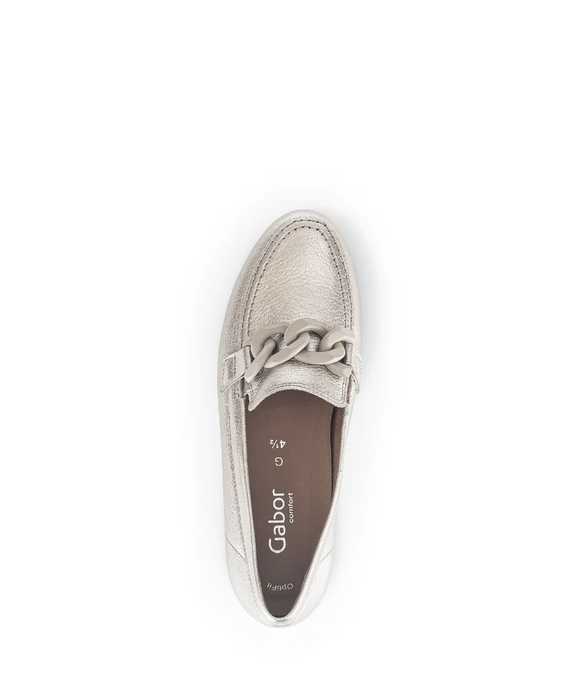 Ballerines dorées en cuir métallisé