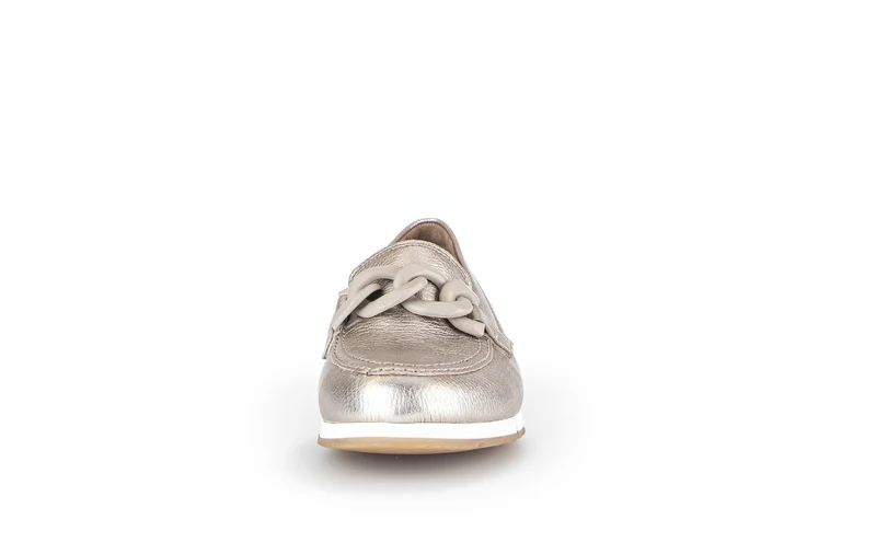 Ballerines dorées en cuir métallisé