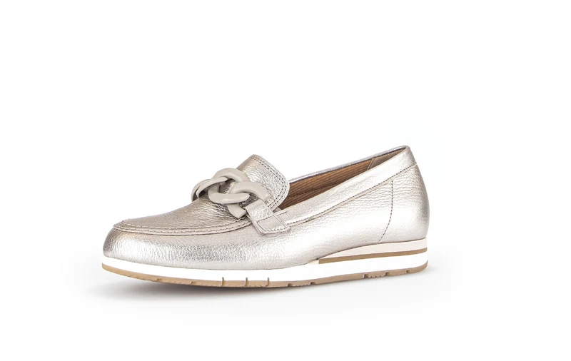 Ballerines dorées en cuir métallisé