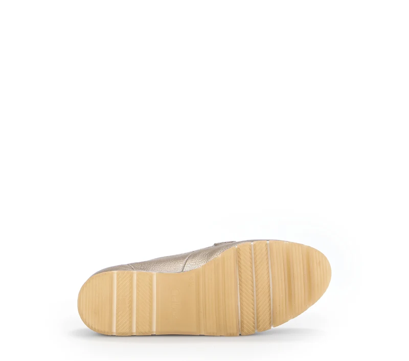 Ballerines dorées en cuir métallisé
