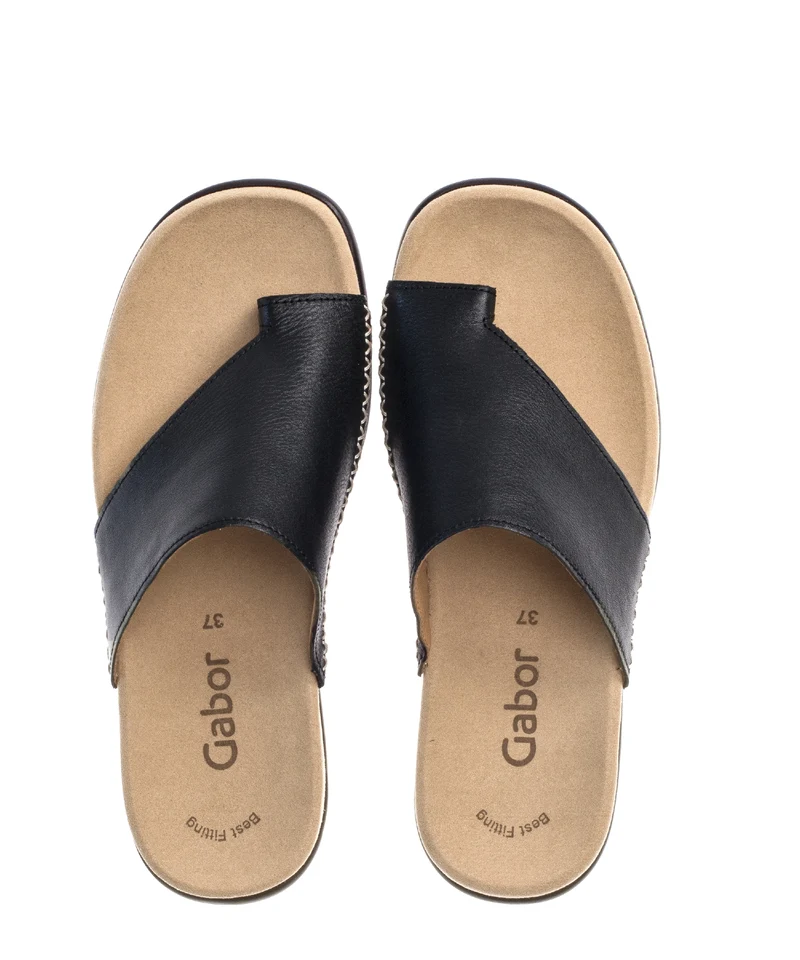 Mules noirs en cuir