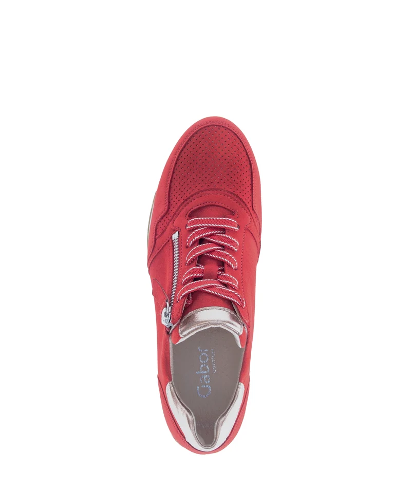 Baskets rouges en cuir velours