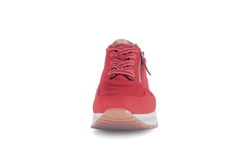 Baskets rouges en cuir velours
