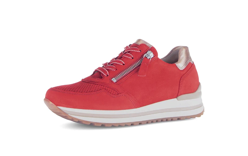 Baskets rouges en cuir velours
