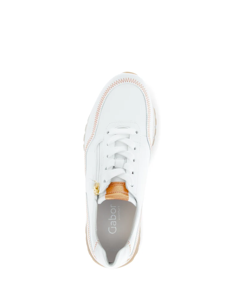 Baskets blanches en cuir lisse