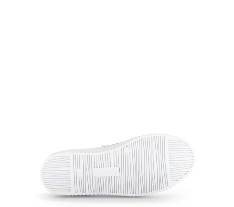 Baskets blanches et dorées en cuir lisse