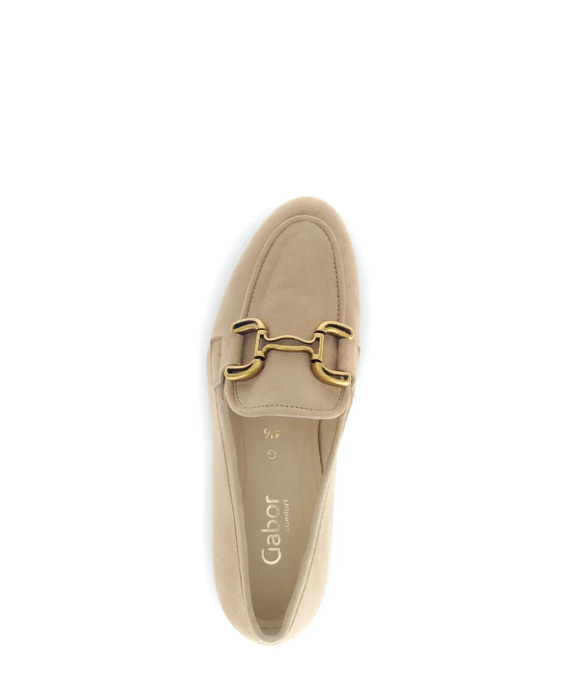 Mocassins beiges en cuir velours