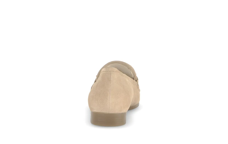 Mocassins beiges en cuir velours
