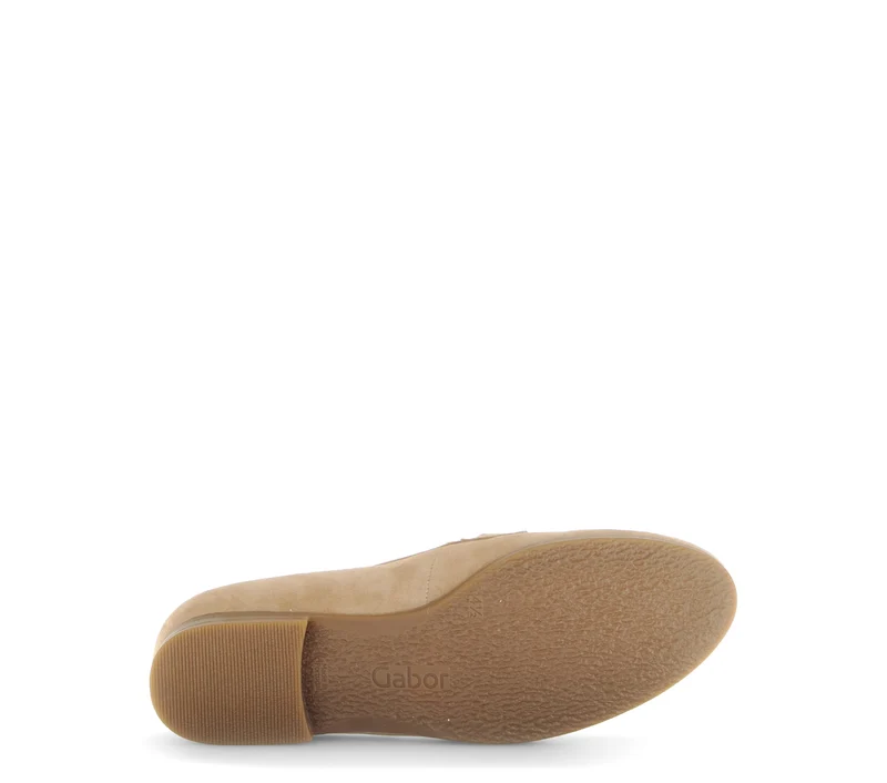 Mocassins beiges en cuir velours