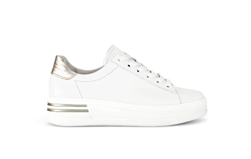 Baskets blanches en cuir lisse