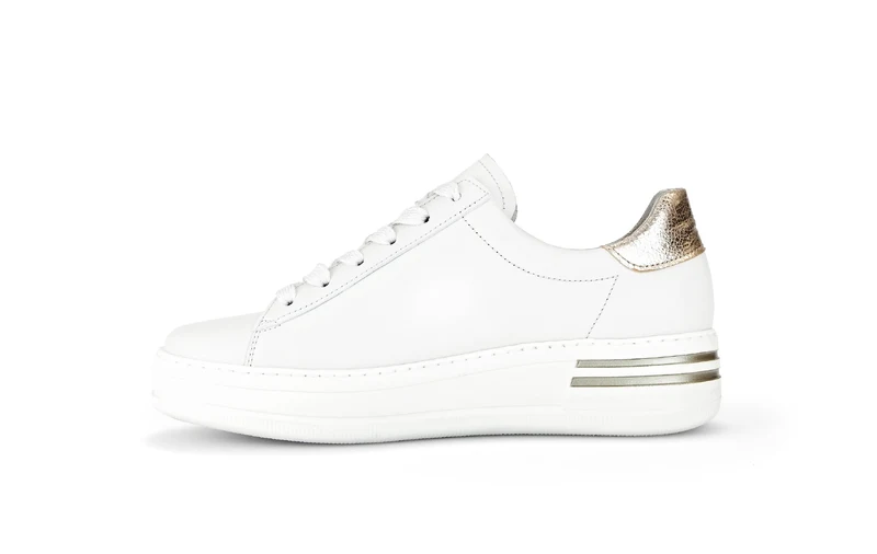 Baskets blanches en cuir lisse