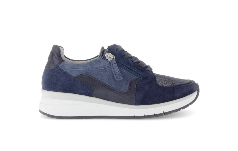 Baskets bleues en Textile et Nubuck (adaptées Hallux Valgus)