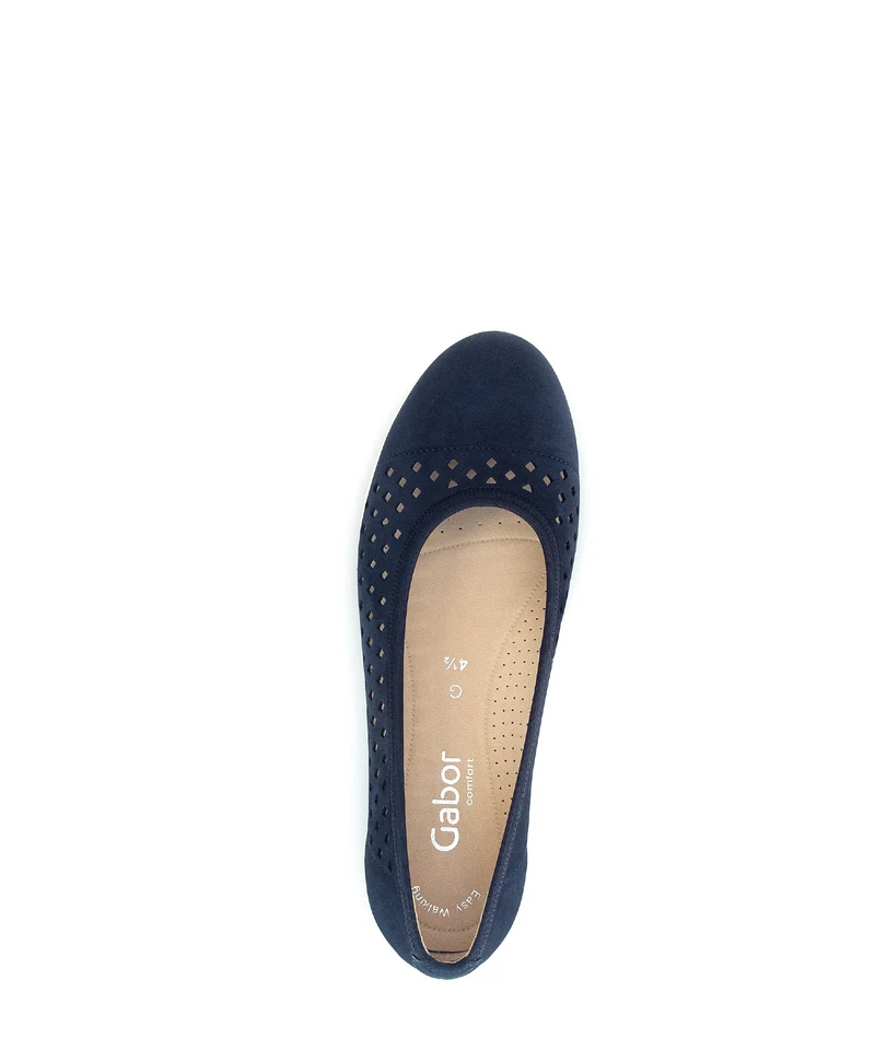 Ballerines bleues en cuir velours