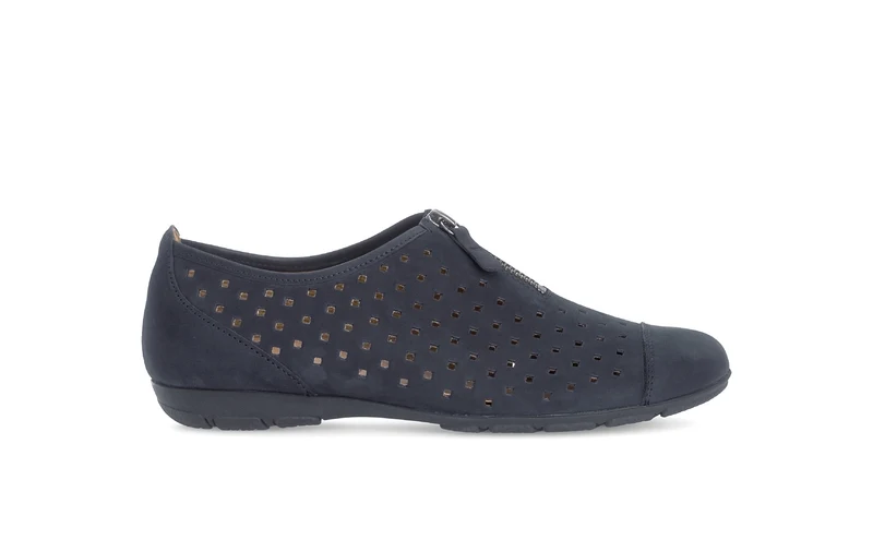 Ballerines bleues en cuir nubuck